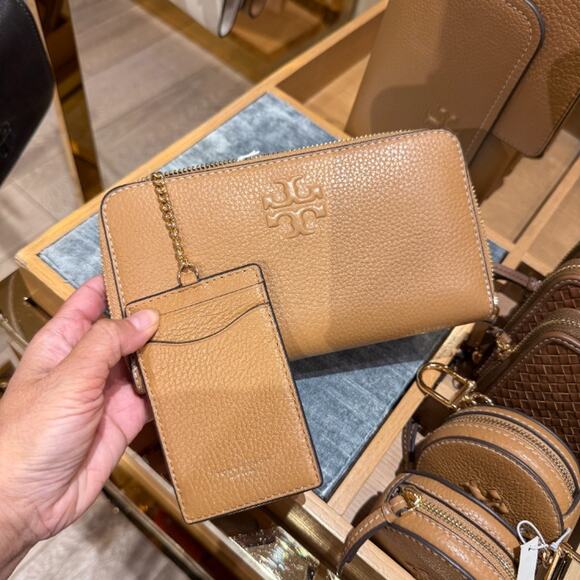 Tory Burch Thea Zip Continental Wallet 146471 Tiramisu - Picture 1 of 9